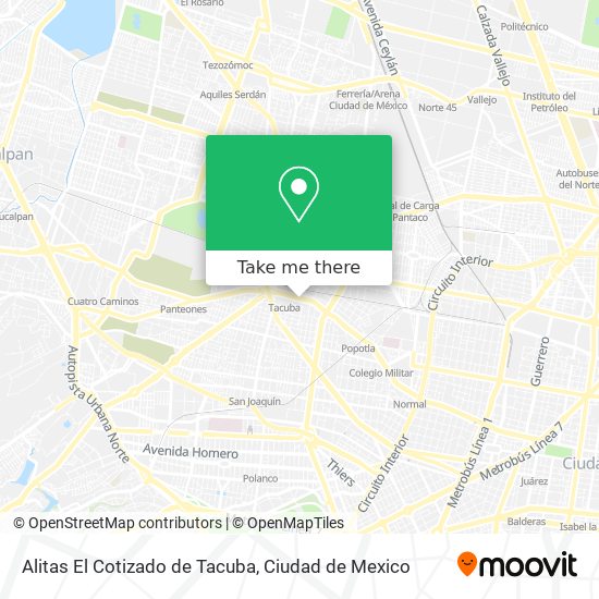 Alitas El Cotizado de Tacuba map