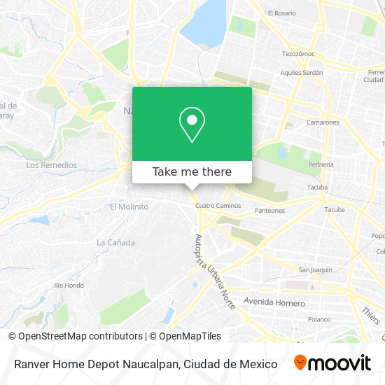 Mapa de Ranver Home Depot Naucalpan