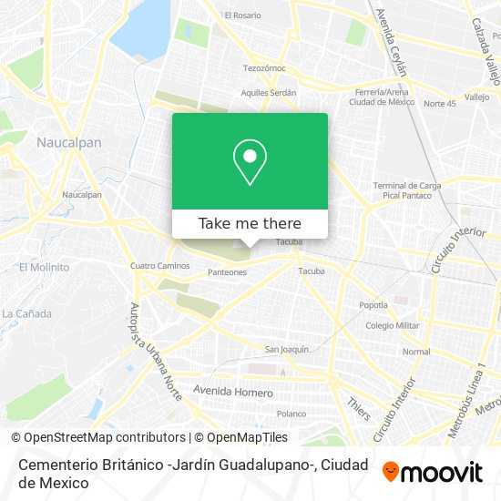 Mapa de Cementerio Británico -Jardín Guadalupano-