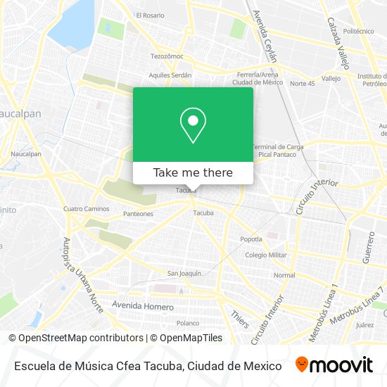 Mapa de Escuela de Música Cfea Tacuba
