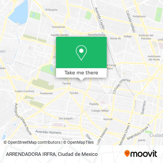 Mapa de ARRENDADORA IRFRA