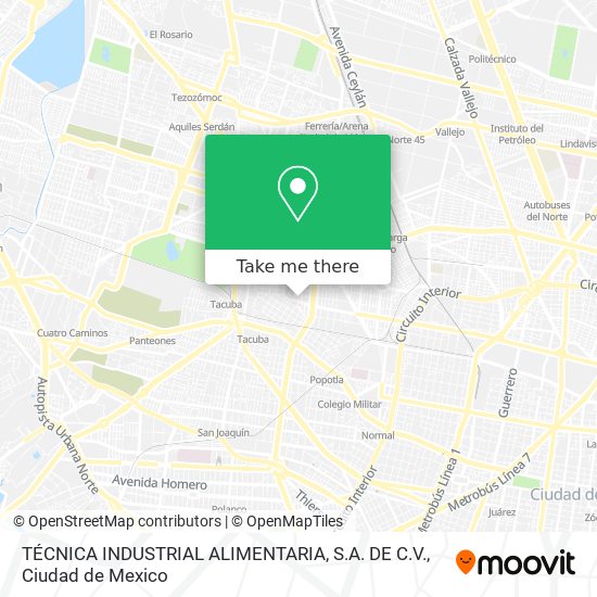 TÉCNICA INDUSTRIAL ALIMENTARIA, S.A. DE C.V. map