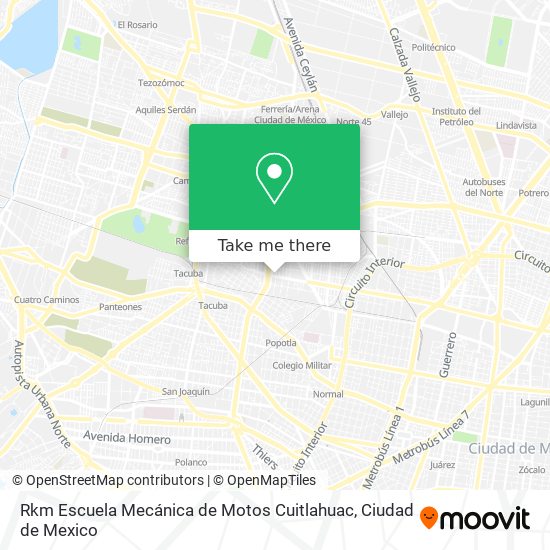 Mapa de Rkm Escuela Mecánica de Motos Cuitlahuac