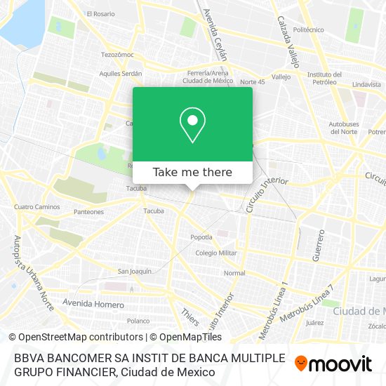 BBVA BANCOMER SA INSTIT DE BANCA MULTIPLE GRUPO FINANCIER map