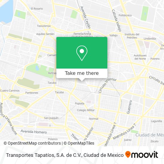 Transportes Tapatíos, S.A. de C.V. map