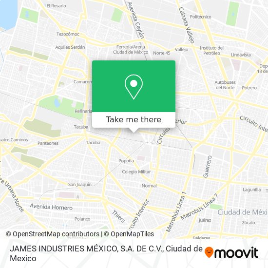 JAMES INDUSTRIES MÉXICO, S.A. DE C.V. map