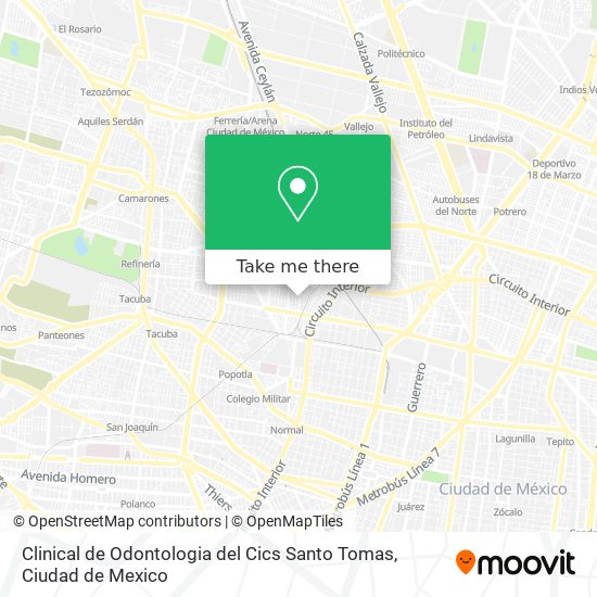 Clinical de Odontologia del Cics Santo Tomas map