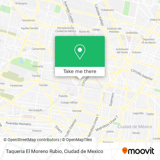 Mapa de Taqueria El Moreno Rubio