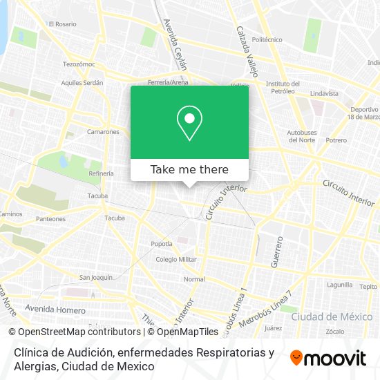 Clínica de Audición, enfermedades Respiratorias y Alergias map