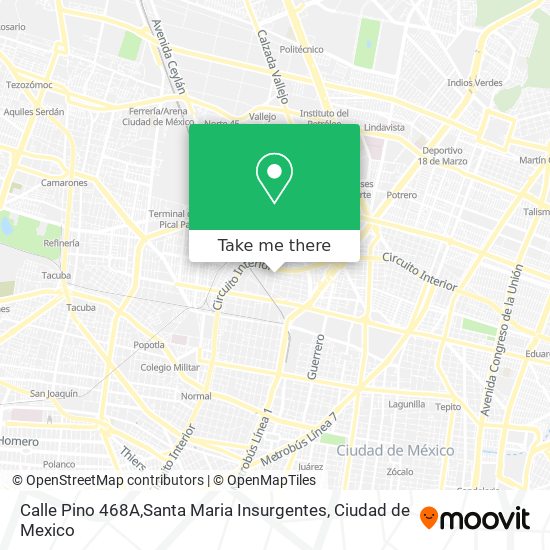 Calle Pino 468A,Santa Maria Insurgentes map