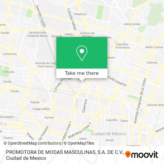 PROMOTORA DE MODAS MASCULINAS, S.A. DE C.V. map