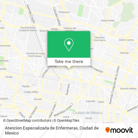 Atencion Especializada de Enfermeras map