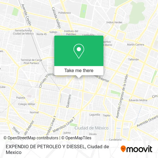 Mapa de EXPENDIO DE PETROLEO Y DIESSEL