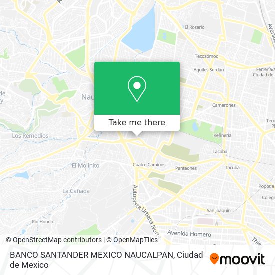 BANCO SANTANDER MEXICO NAUCALPAN map