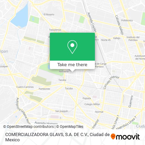 Mapa de COMERCIALIZADORA GLAVS, S.A. DE C.V.