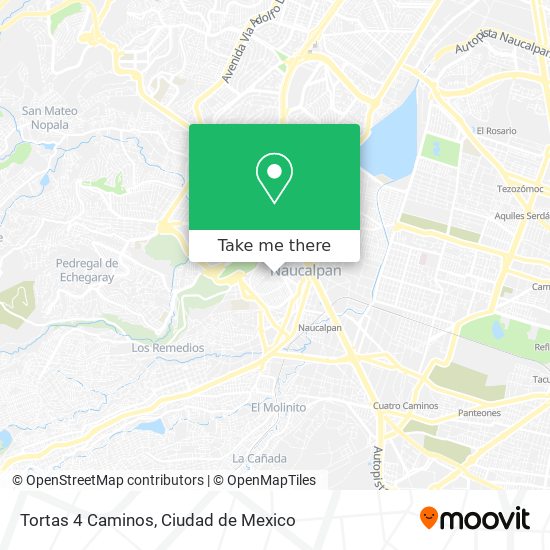 Tortas 4 Caminos map