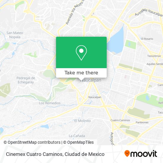 Cinemex Cuatro Caminos map