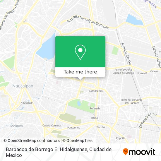 Mapa de Barbacoa de Borrego El Hidalguense