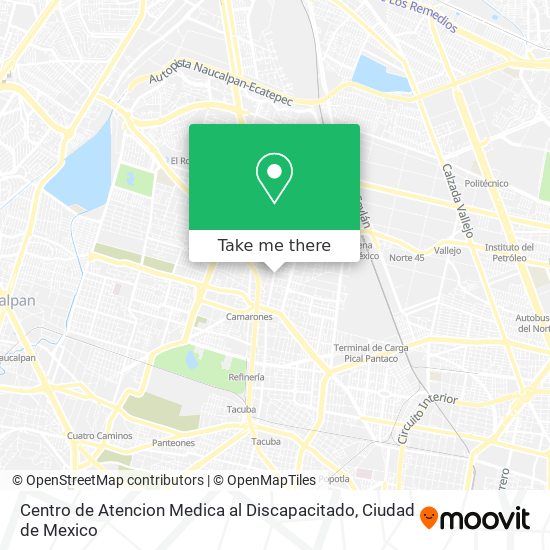 Mapa de Centro de Atencion Medica al Discapacitado