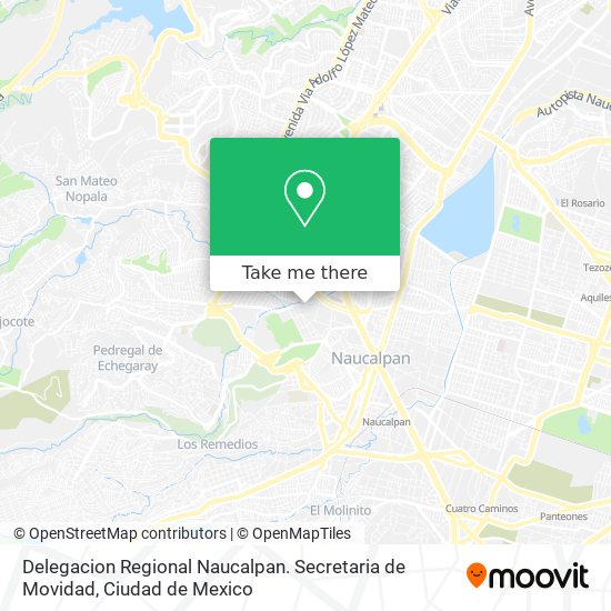 Delegacion Regional Naucalpan. Secretaria de Movidad map