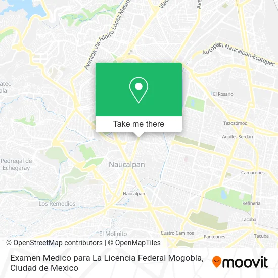 Examen Medico para La Licencia Federal Mogobla map
