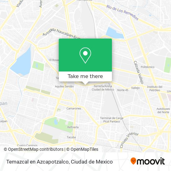 Temazcal en Azcapotzalco map