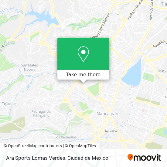 Ara Sports Lomas Verdes map