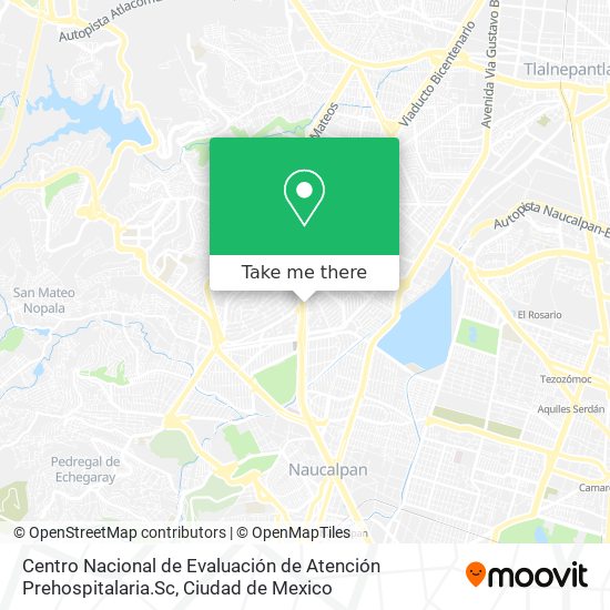 Centro Nacional de Evaluación de Atención Prehospitalaria.Sc map