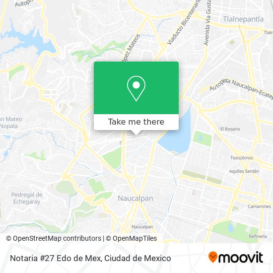 Notaria #27 Edo de Mex map