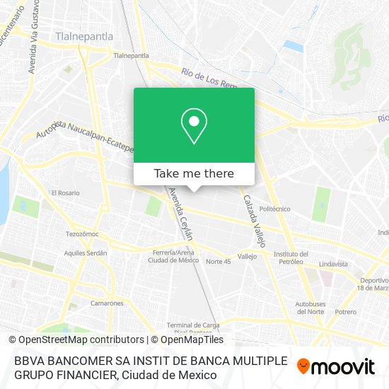 Mapa de BBVA BANCOMER SA INSTIT DE BANCA MULTIPLE GRUPO FINANCIER