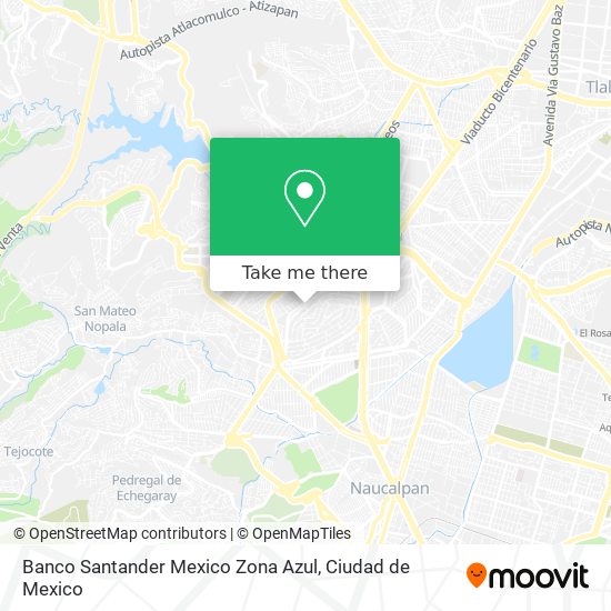 Mapa de Banco Santander Mexico Zona Azul