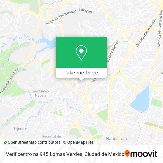 Mapa de Verificentro na 945 Lomas Verdes