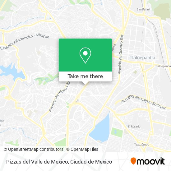 Pizzas del Valle de Mexico map