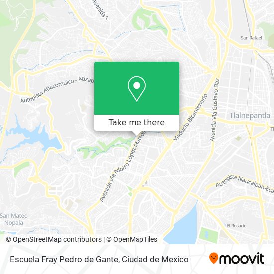 Mapa de Escuela Fray Pedro de Gante