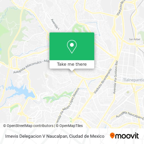 Mapa de Imevis Delegacion V Naucalpan