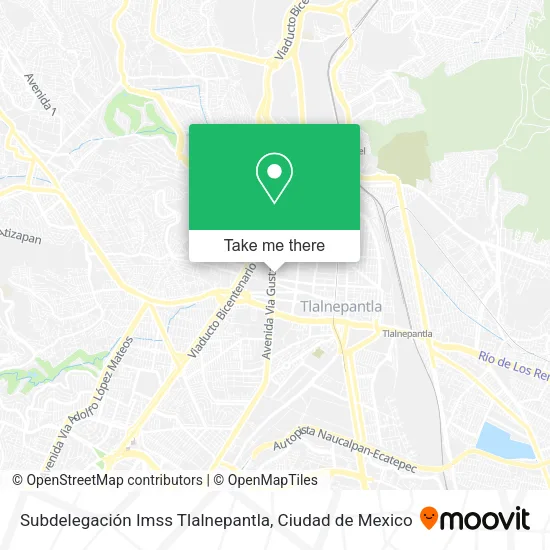 Mapa de Subdelegación Imss Tlalnepantla