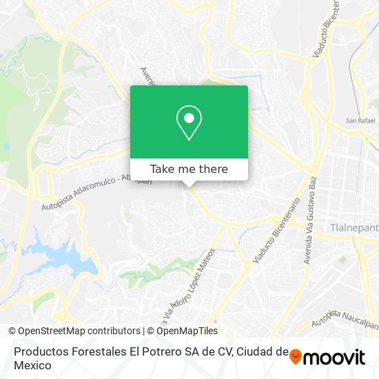 Mapa de Productos Forestales El Potrero SA de CV