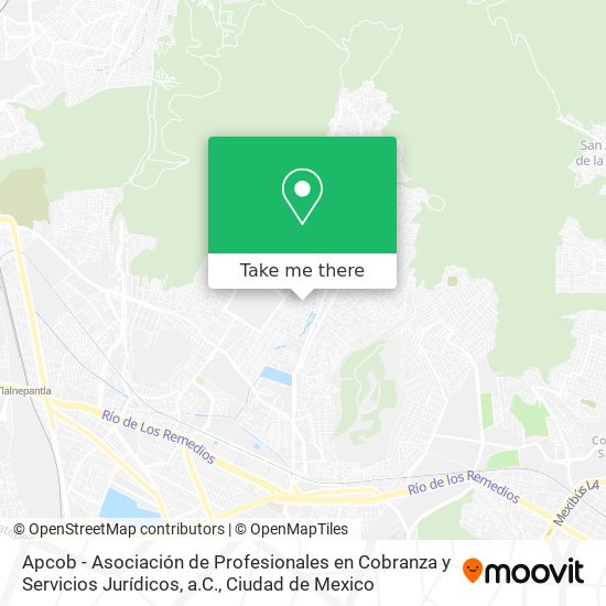 Mapa de Apcob - Asociación de Profesionales en Cobranza y Servicios Jurídicos, a.C.