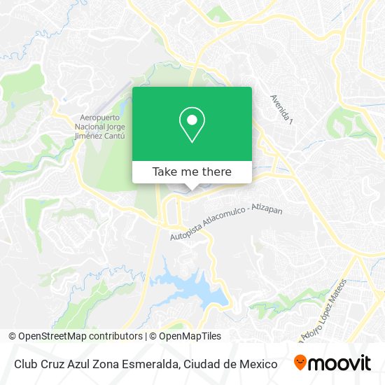 Club Cruz Azul Zona Esmeralda map
