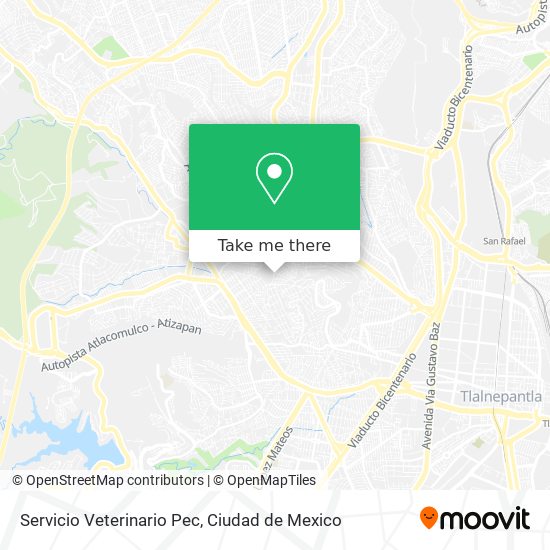 Mapa de Servicio Veterinario Pec
