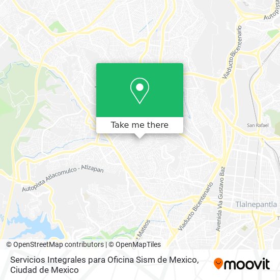 Mapa de Servicios Integrales para Oficina Sism de Mexico