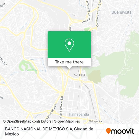 Mapa de BANCO NACIONAL DE MEXICO S A