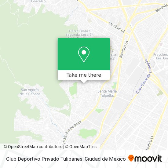 Mapa de Club Deportivo Privado Tulipanes