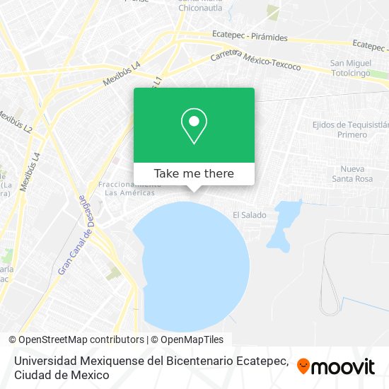 Mapa de Universidad Mexiquense del Bicentenario Ecatepec