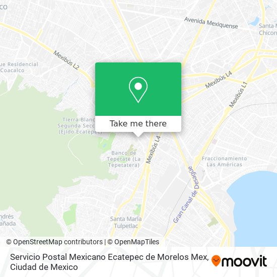 Servicio Postal Mexicano Ecatepec de Morelos Mex map