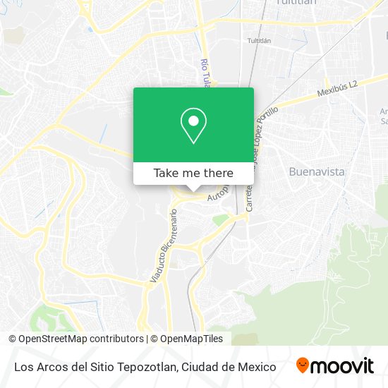 Mapa de Los Arcos del Sitio Tepozotlan