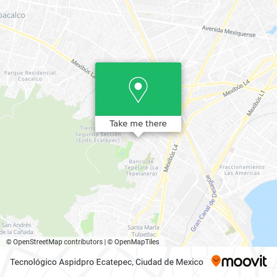 Mapa de Tecnológico Aspidpro Ecatepec