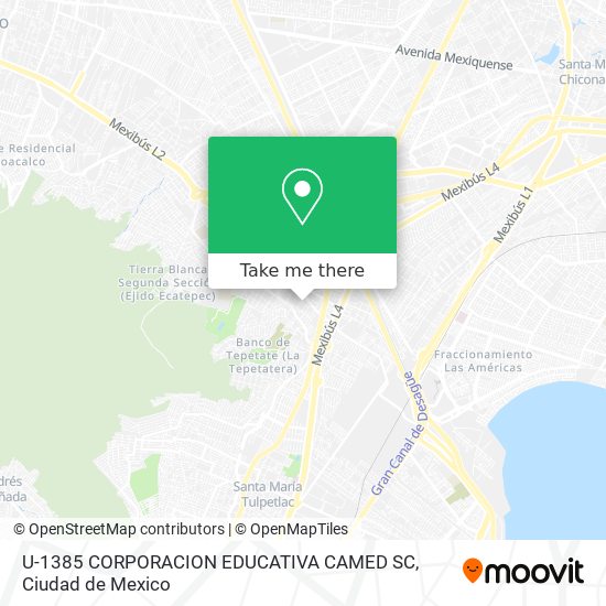 U-1385 CORPORACION EDUCATIVA CAMED SC map