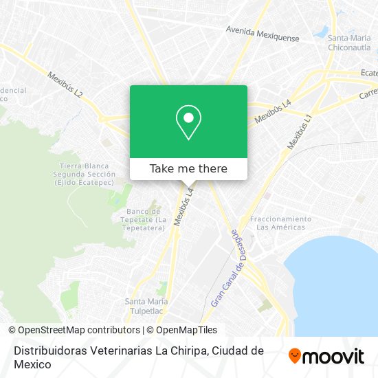 Mapa de Distribuidoras Veterinarias La Chiripa