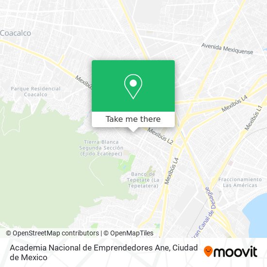 Mapa de Academia Nacional de Emprendedores Ane